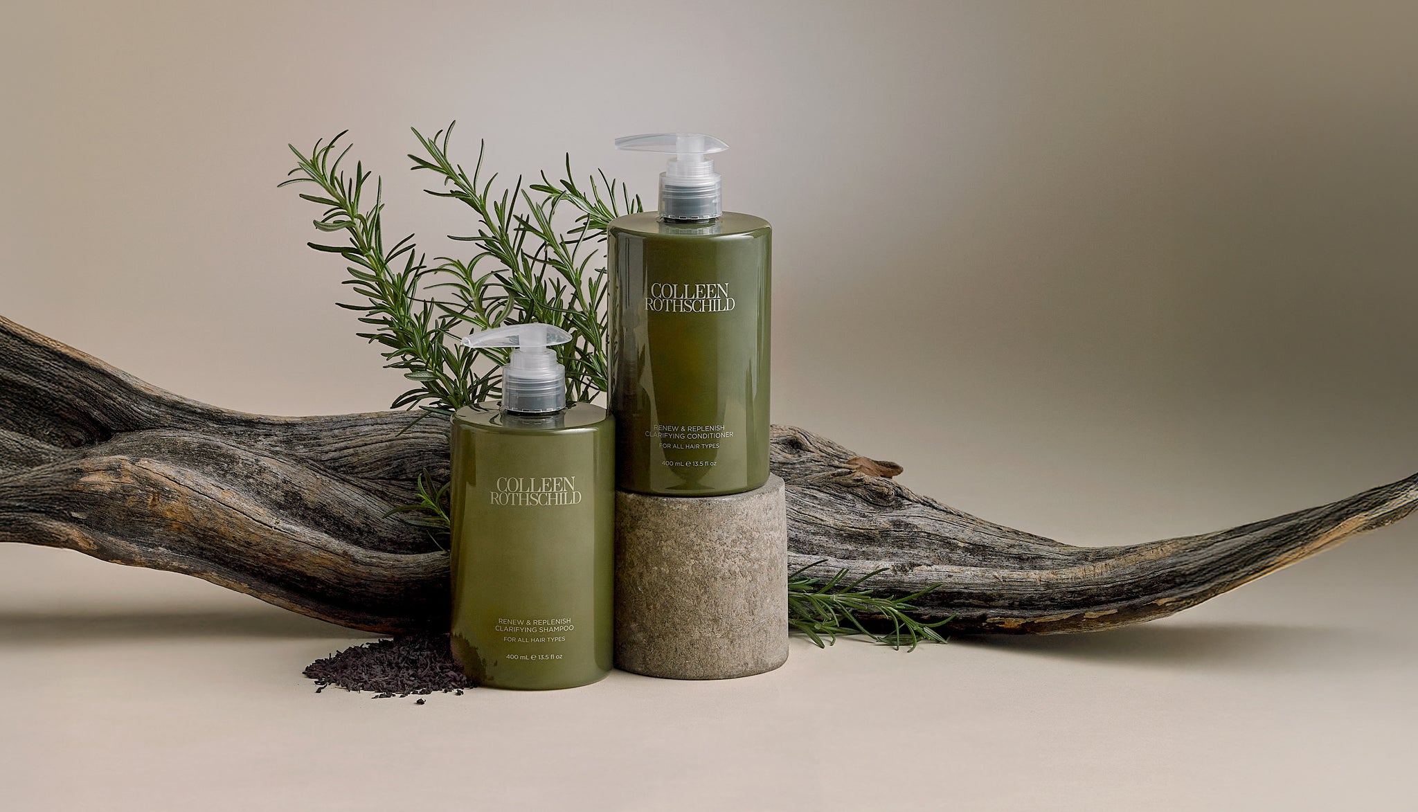 Colleen Rothschild Beauty Renew & Replenish Clarifying Shampoo and Conditioner.